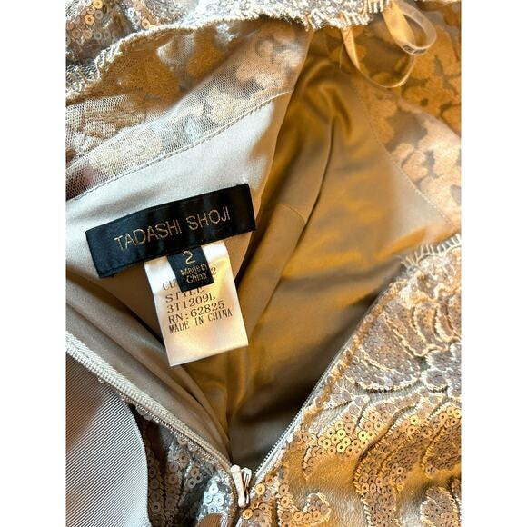 Tadashi Shoji Waverly Sequin Embroidered Gown - Size 2 - Picture 5 of 16